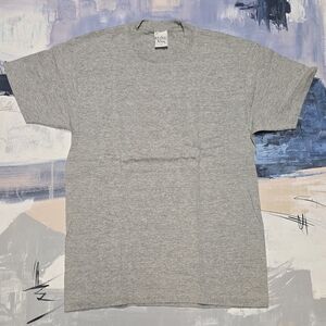 Vintage Y2K Single Stitch Anchor Blue Tshirt Pocket Heather Gray NWOT sz Small